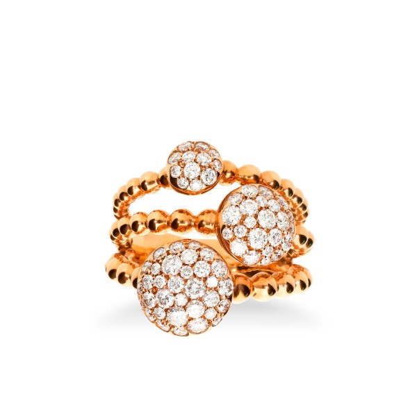 Anillo Hilos con Círculos y Pavé de Diamantes