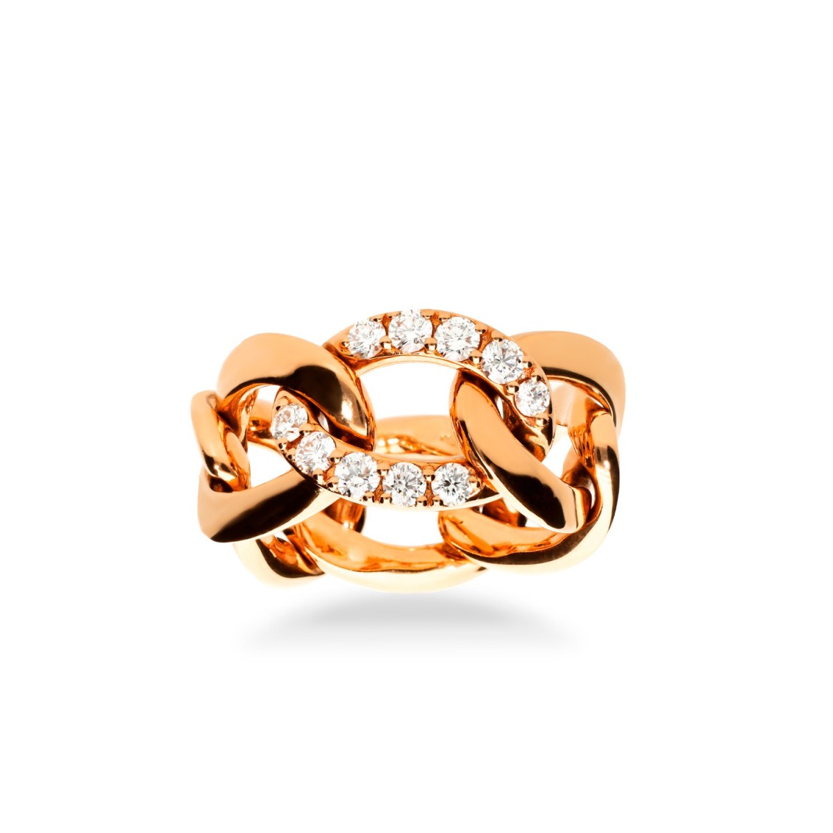 Anillo Cadena, Eslabones y Diamantes