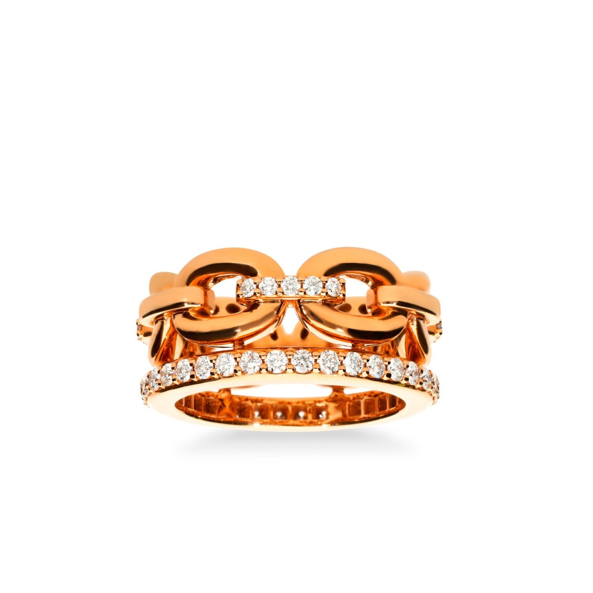 Anillo Grau Eslabones y Cadena con Diamantes