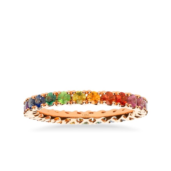 Anillo de Oro Rosa Rainbow Grau