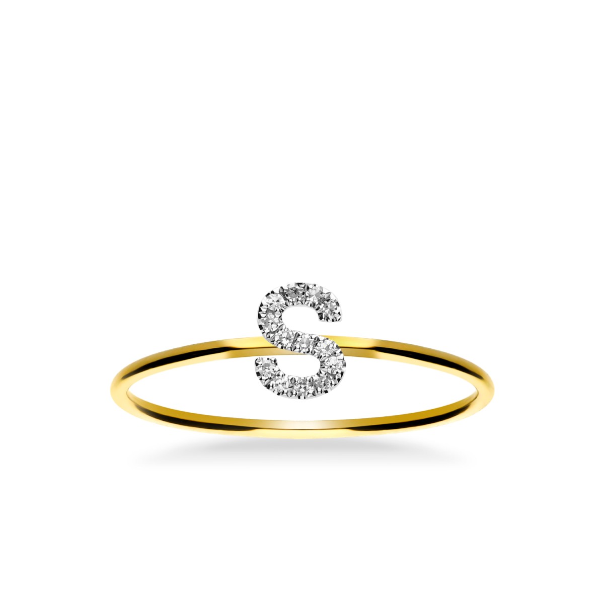 Anell Or Groc Grau Initials Lletra S – Joieria Online Grau