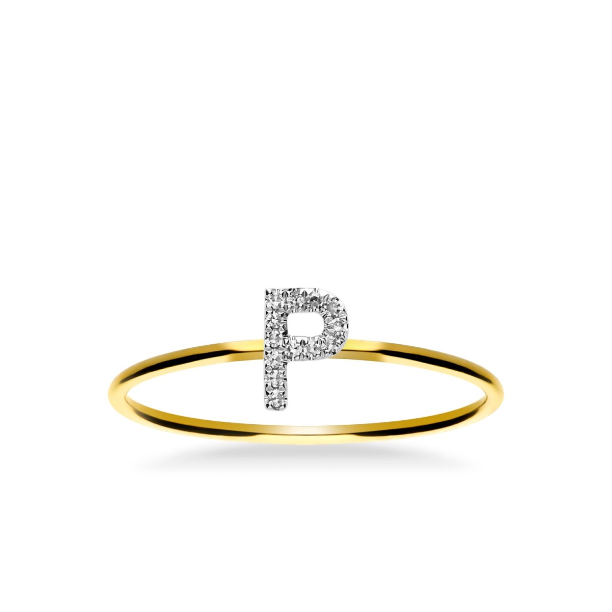 Anillo Oro Amarillo Grau Initials Letra P