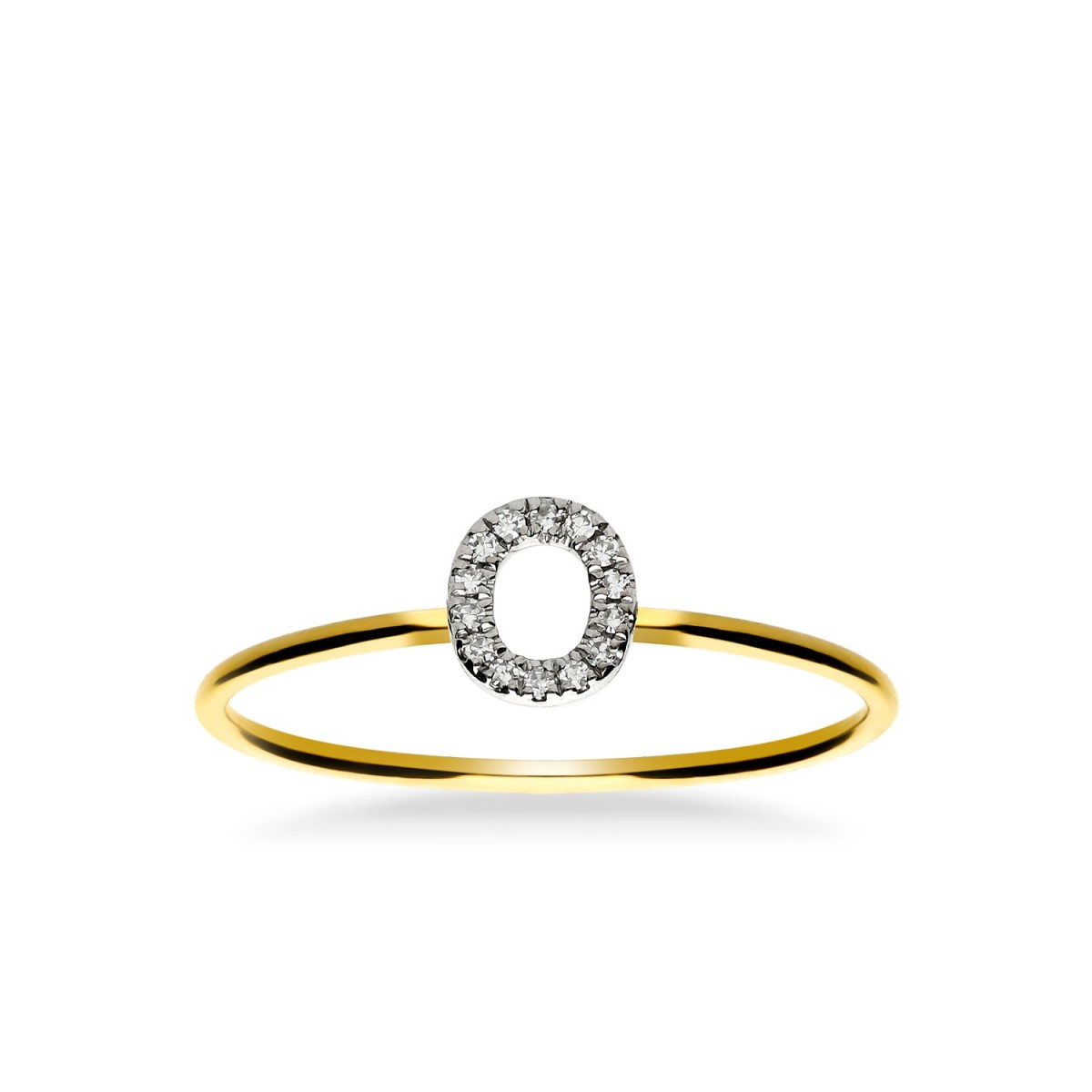 Anillo Oro Amarillo Grau Initials Letra O