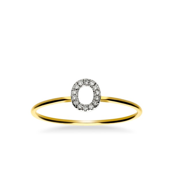 Anillo Oro Amarillo Grau Initials Letra O