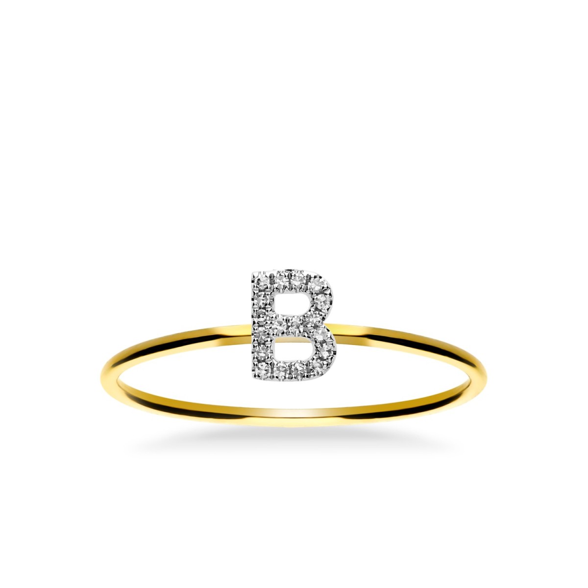Anillo Grau Initials Letra B Oro Amarillo