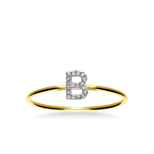Anillo Grau Initials Letra B Oro Amarillo