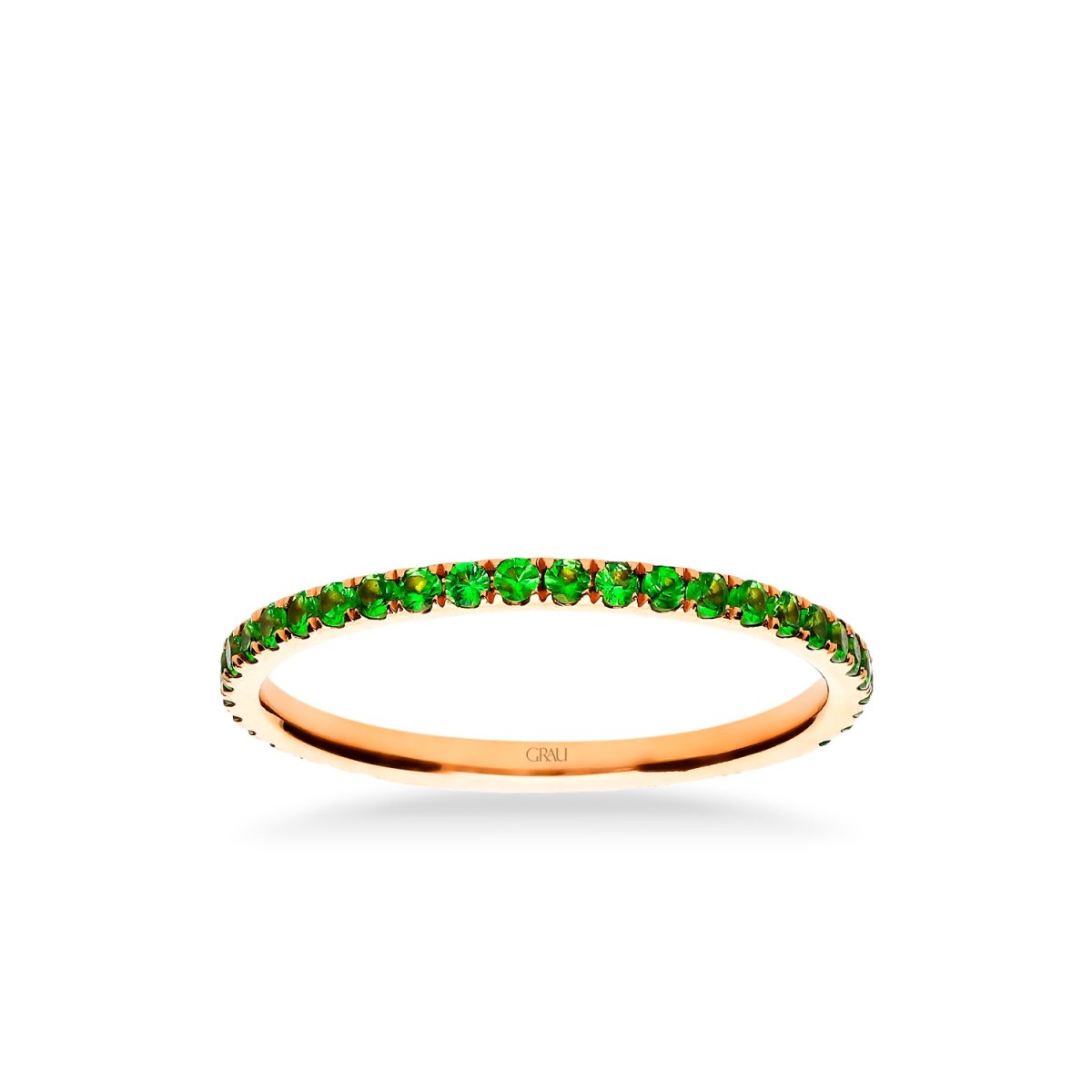 Grau Green Emeralds Rainbow Ring