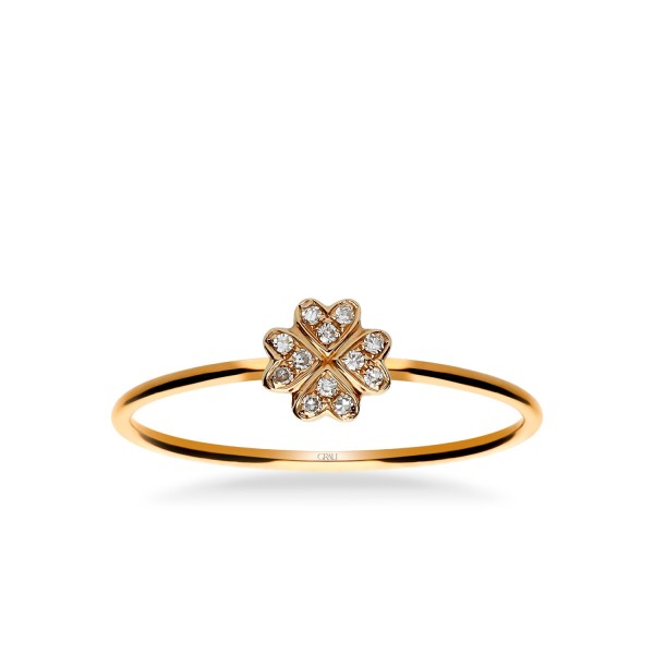 Grau Tiny Charms Clover Ring