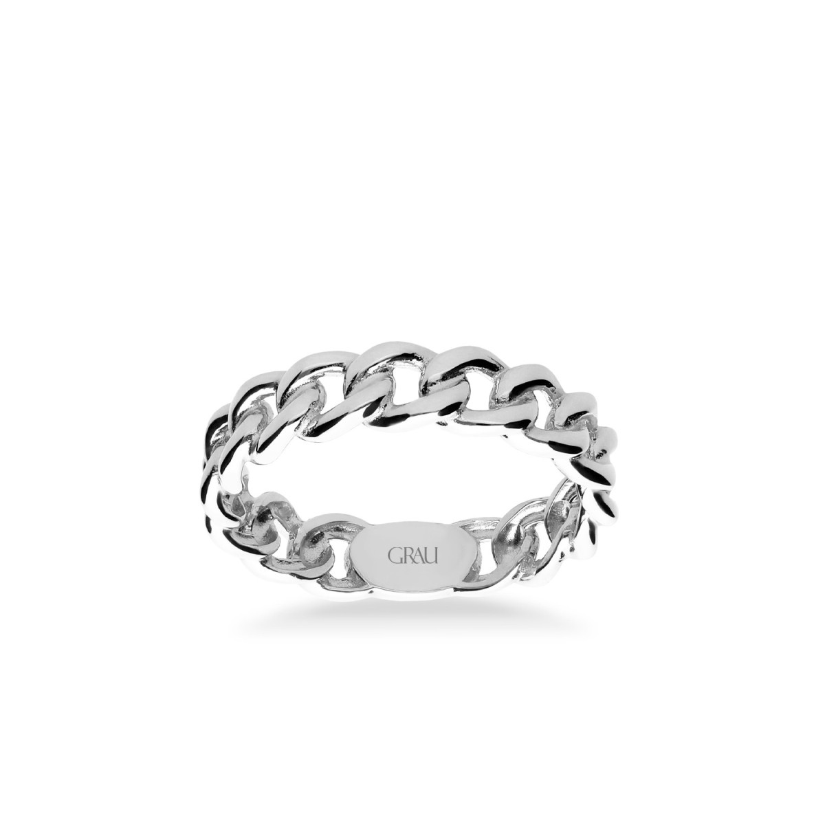 Anillo Cadena Oro Blanco GRAU