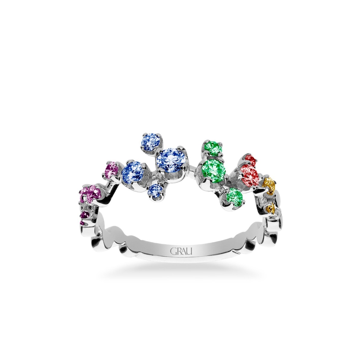 Anillo Oro Blanco Rainbow