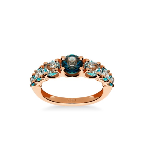 Rose Gold and Topaz Good Mood Ring