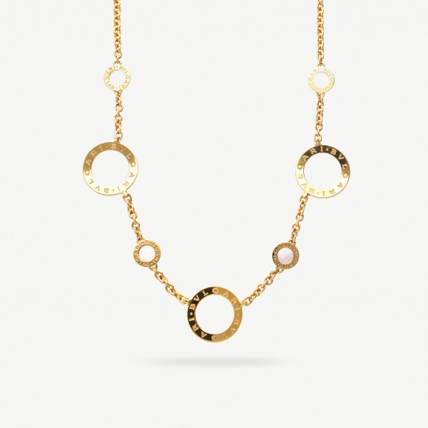 Bulgari Yellow Gold Necklace with White Mother-of-Pearl