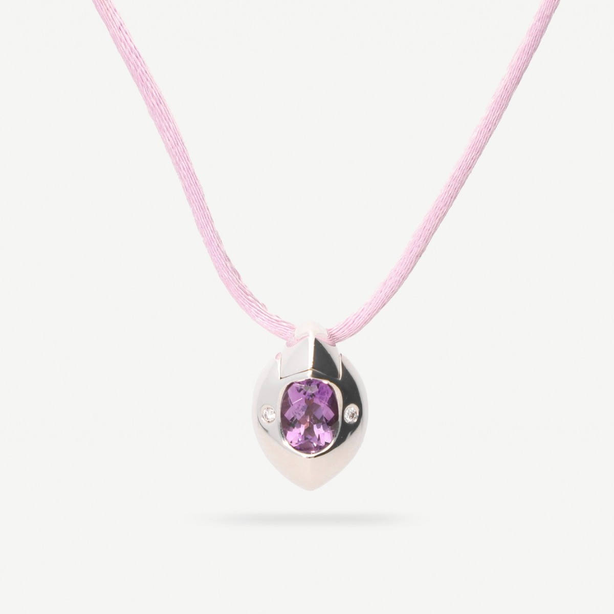 Piaget Biseau White Gold Pendant with Amethysts and Diamonds