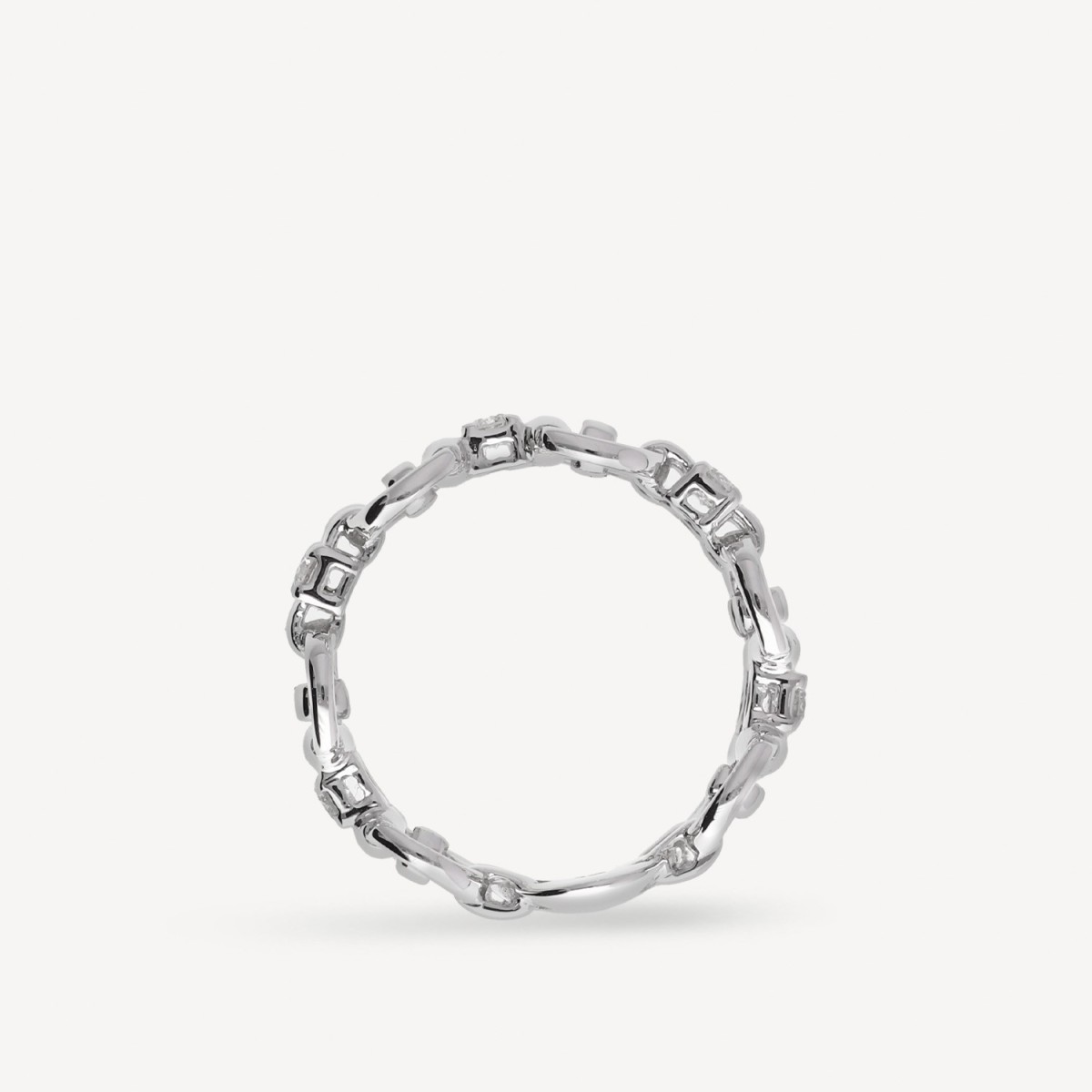 Gucci Horsebit Ring in 18k White Gold with Diamonds
