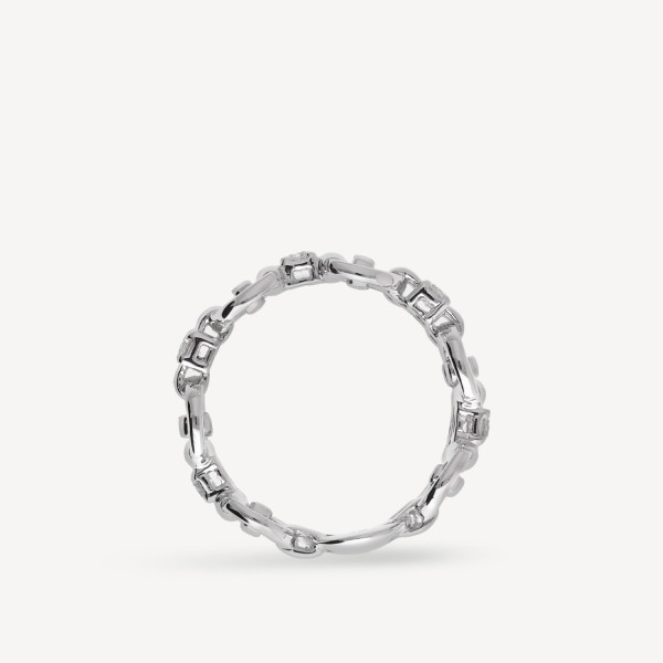 Gucci Horsebit Ring in 18k White Gold with Diamonds