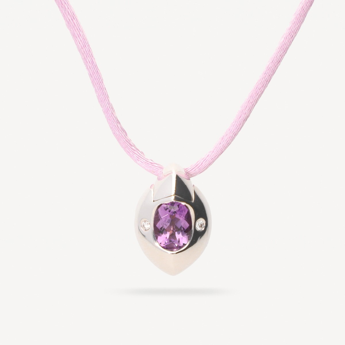 Piaget Biseau White Gold Pendant with Amethysts and Diamonds