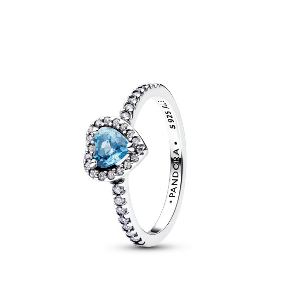 Anillo con Corazón Azul Pandora