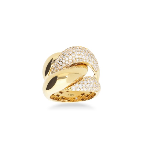 Anillo entrelazado Grau de Oro amarillo con Diamantes
