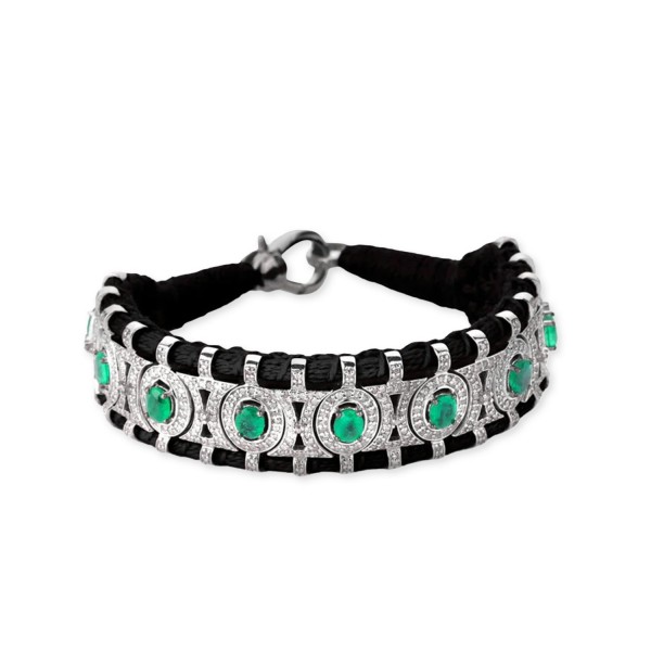 Polsera negra de Sao Paulo amb Esmeraldas