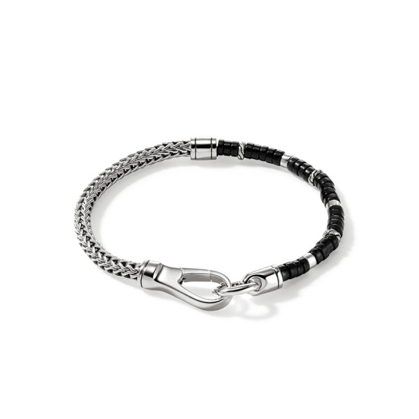 Pulsera John Hardy Heishi de Plata y Ónix negro | Joyería Grau Online