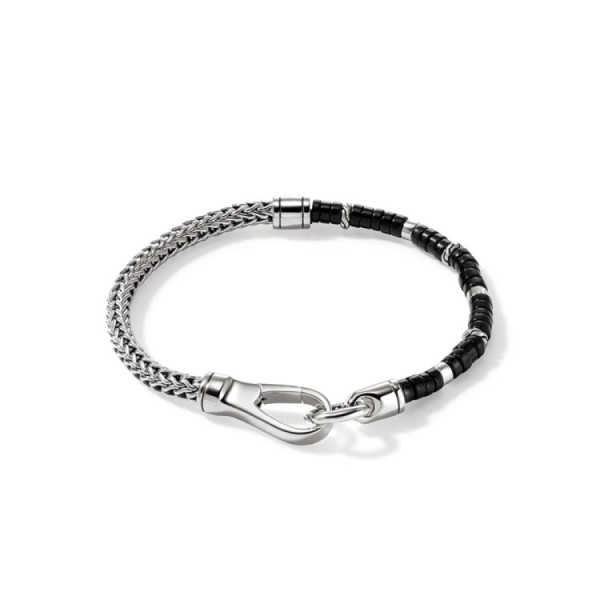 Pulsera John Hardy Heishi de Plata y Ónix negro