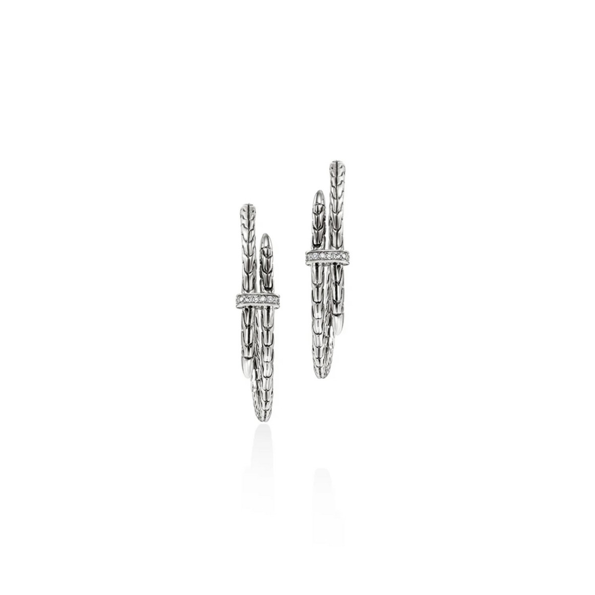 Pendientes John Hardy Spear Hoop con Diamantes