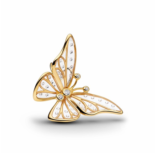 Charm Gran Papallona amb Revestiment daurat