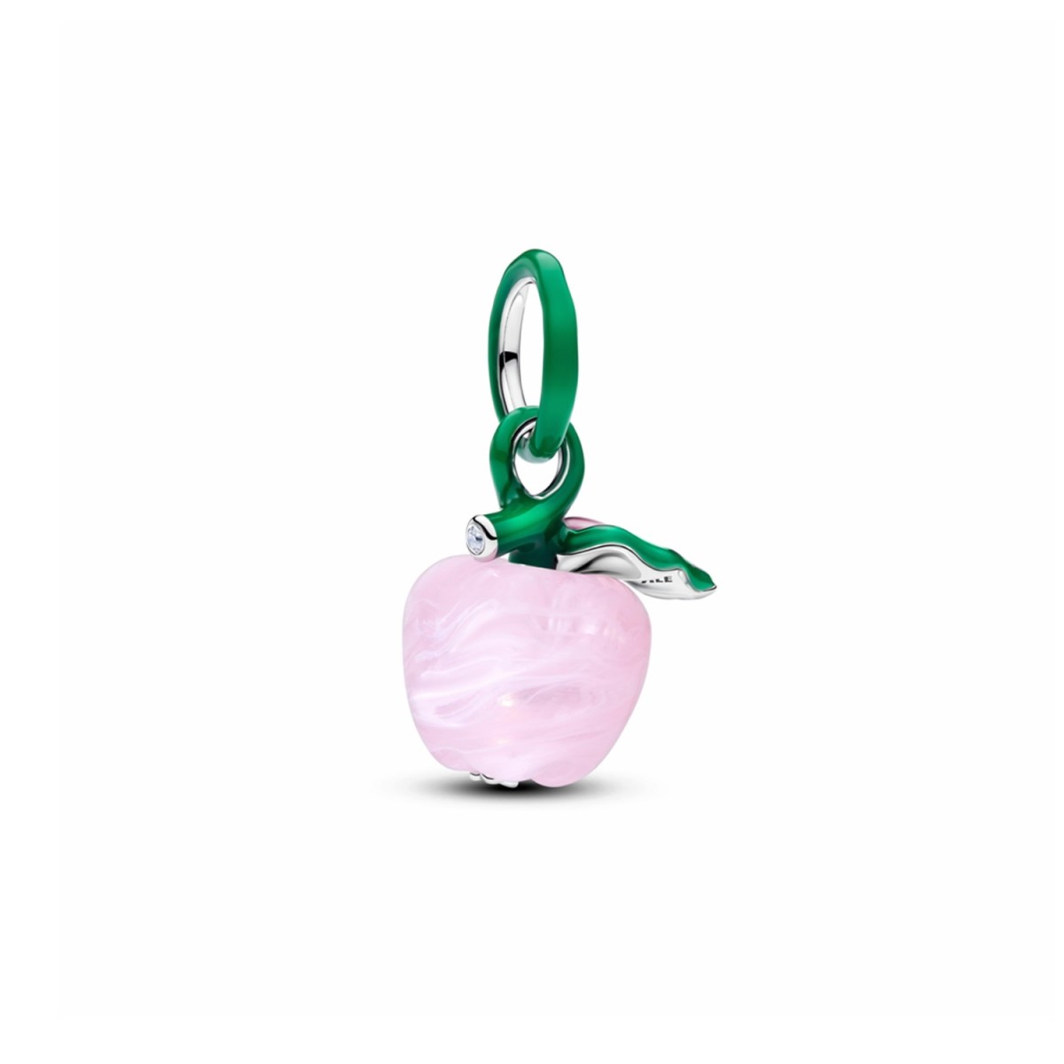 Charm manzana de cristal de Murano rosa
