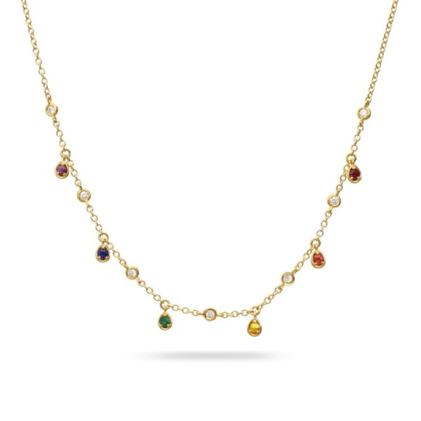 Collaret Aura amb diamants, safirs i maragda