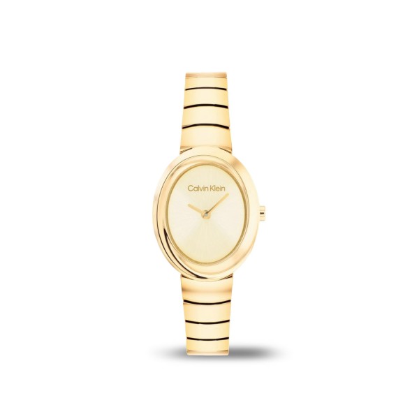 Calvin Klein Twisted Bezel Gold Watch