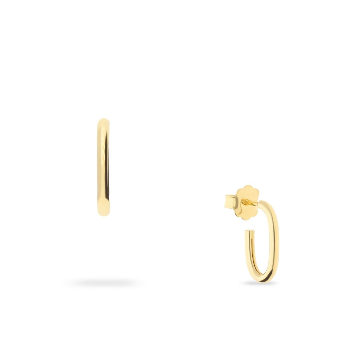 Open Round Hoop Yellow Gold Grau