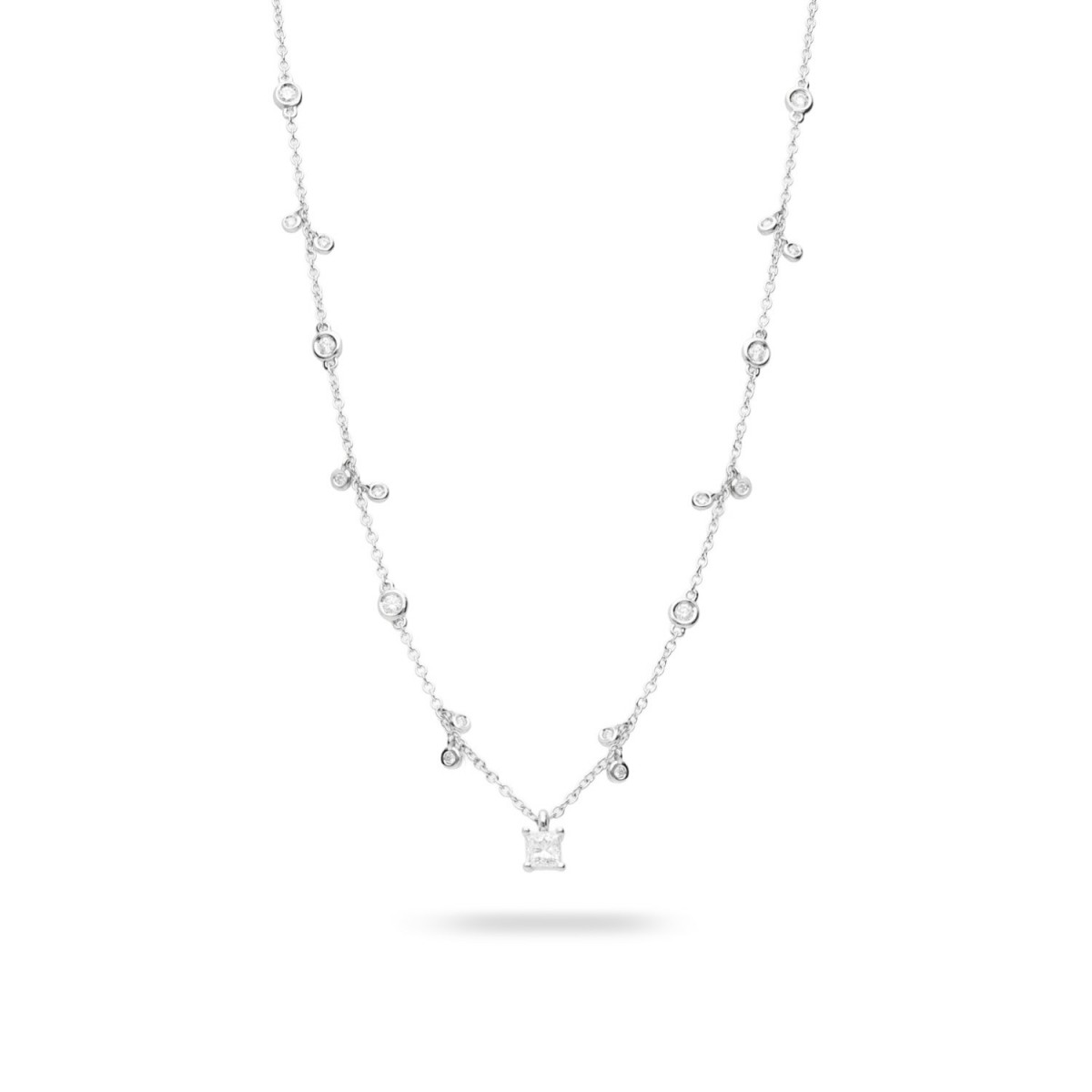 Collaret amb Brillant Aura Cherry Or Blanc Grau