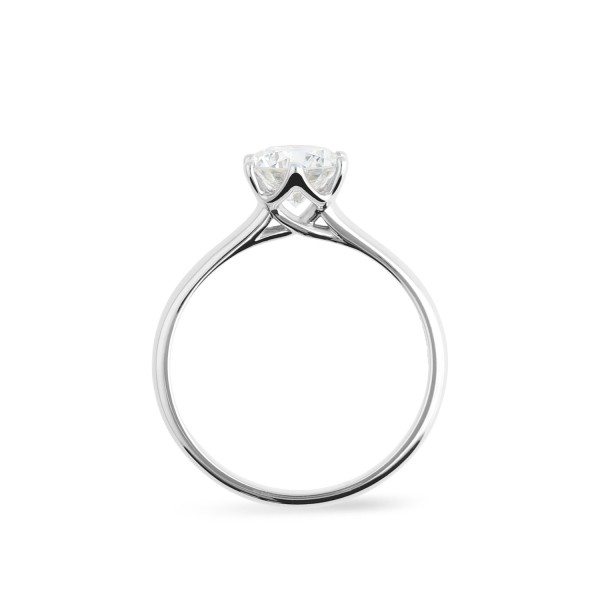 Atenas Solitaire Ring White Gold Grau