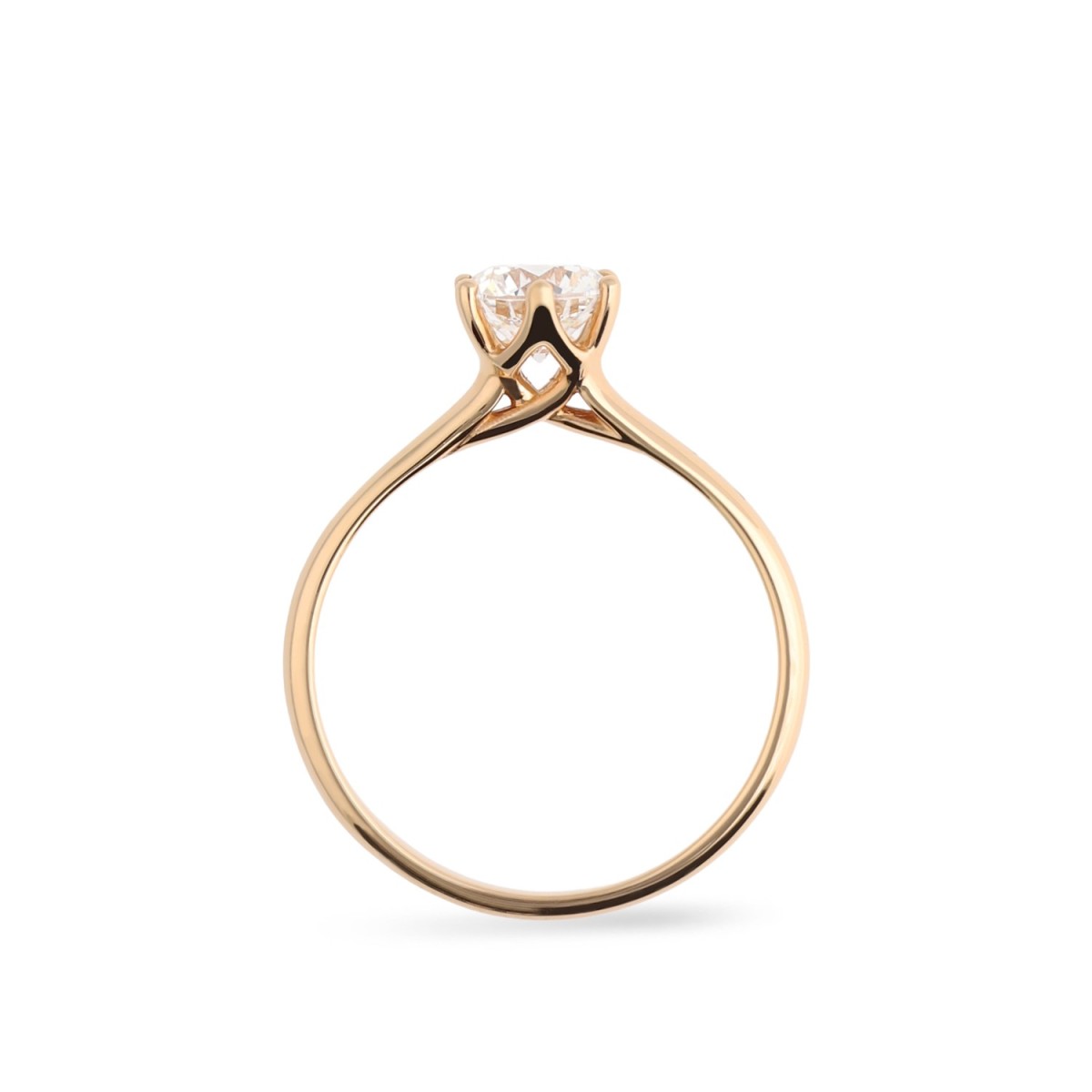 Atenas Solitaire Ring Rose Gold Grau