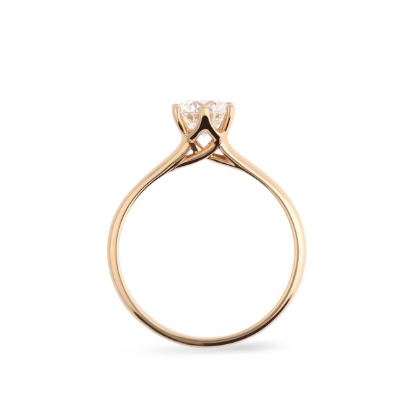 Atenas Solitaire Ring Rose Gold Grau