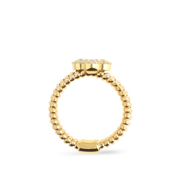 Tubogas Flower Ring Yellow Gold Grau