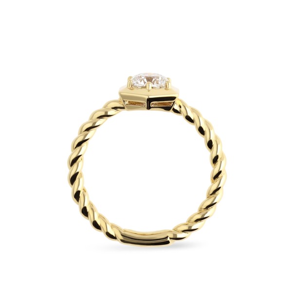 Diamond Solitaire Yellow Gold Grau