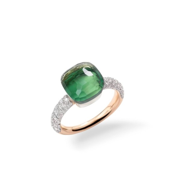Anell Pomellato Nudo Classic amb prasiolita, àgata i diamants