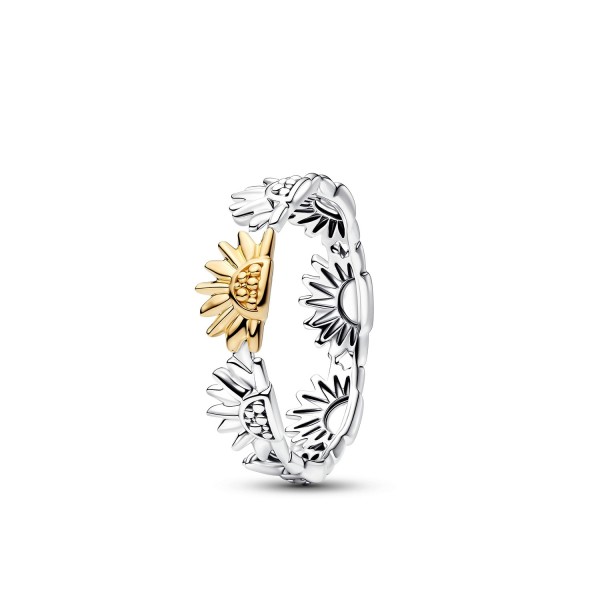 Anillo Girasol en Dos Tonos