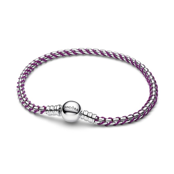Pulsera Pandora con Cordón Morado