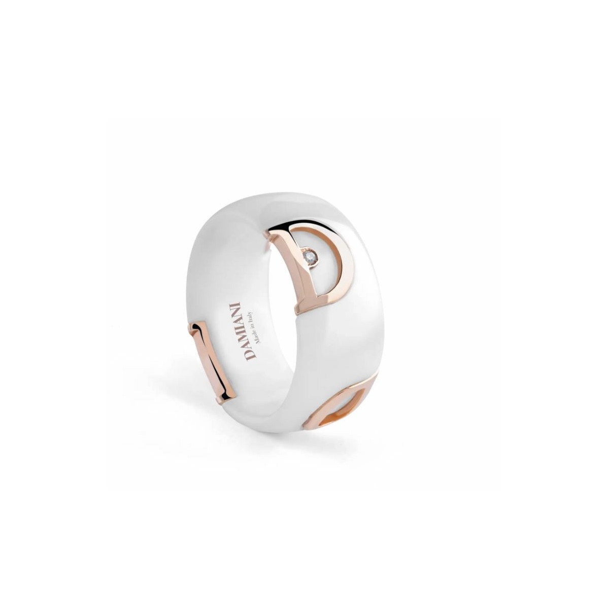 Anillo Damiani D Icon Blanco y Oro Rosa