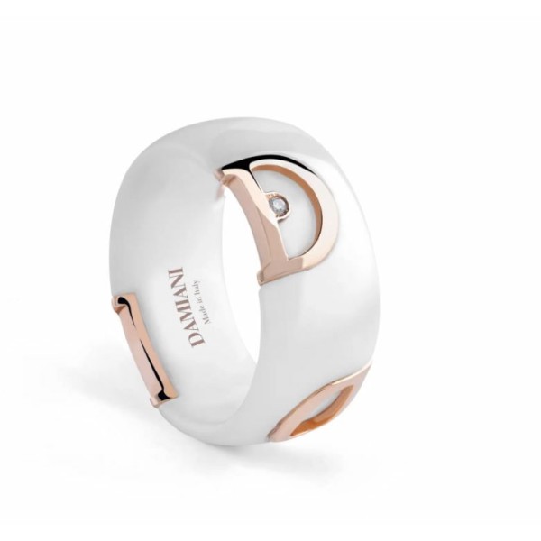 Damiani D Icon White & Rose Gold Ring