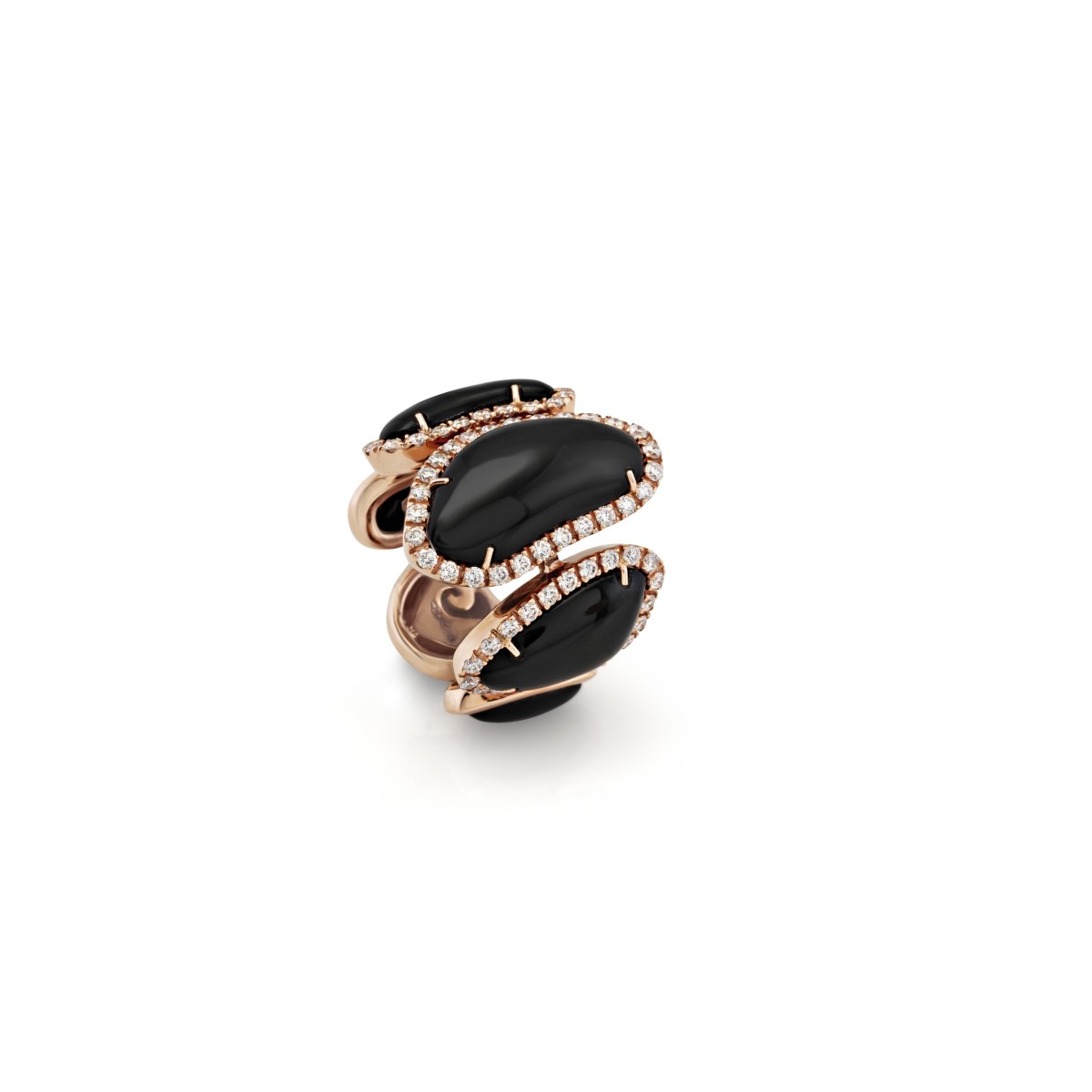 Ring Enchanté Diamonds and Onyx Chantecler