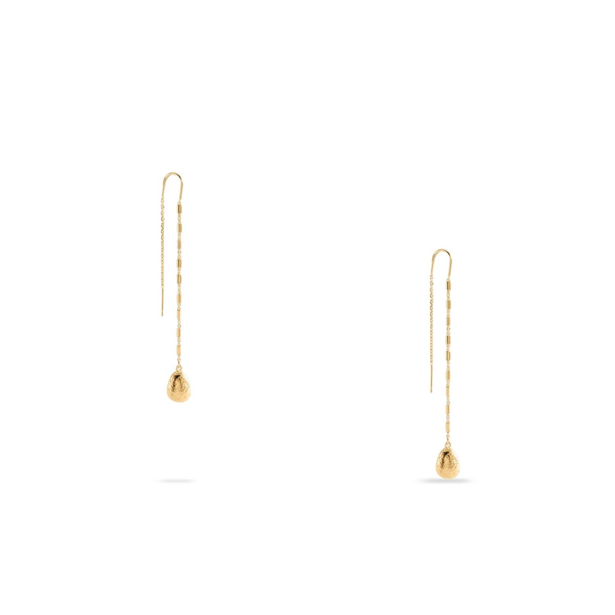 Pendientes largos gota dorados Calma Agatha