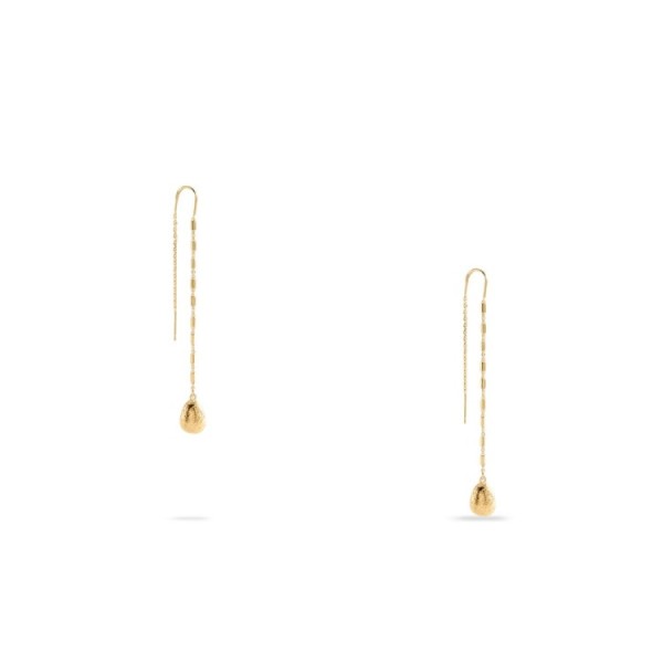Pendientes largos gota dorados Calma Agatha