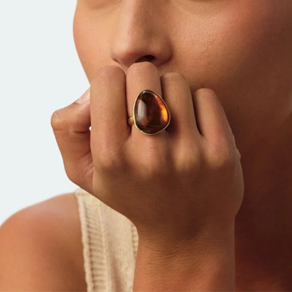 Anillo ancho Calma marrón Agatha