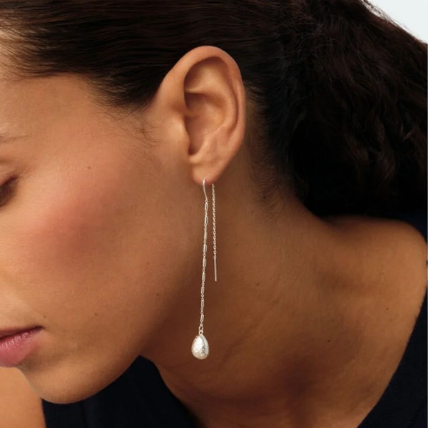 Pendientes largos Calma plateado Agatha