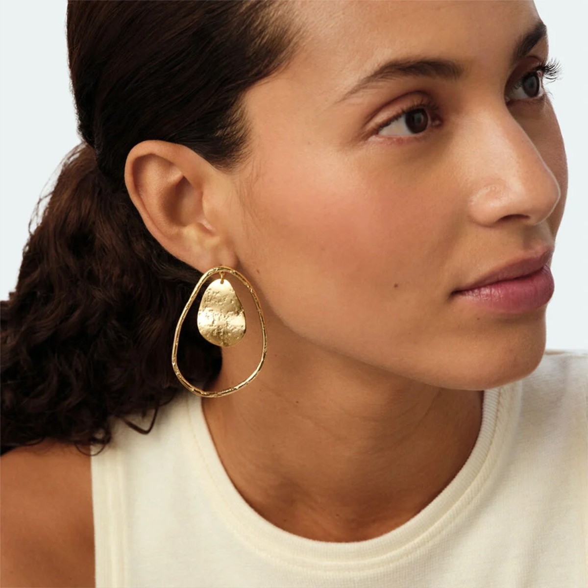 Pendientes largos pétalo Calma Agatha | Joyería Grau Online