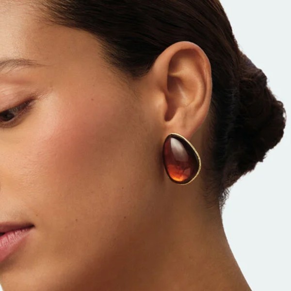 Pendientes orgánicos marrón Calma Agatha