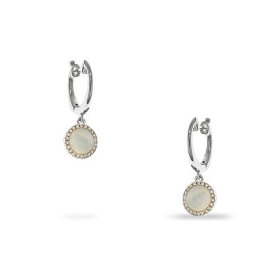 Mother-of-Pearl Halo Earrings